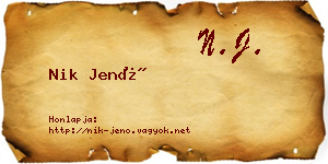 Nik Jenő névjegykártya